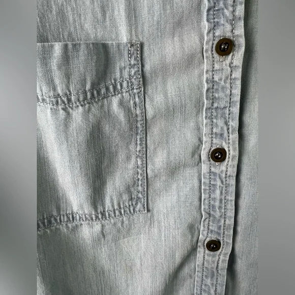 Eileen Fisher Chambray Button Down Shirt - Picture 2 of 11
